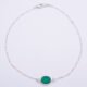 Sterling Silver Bezel-Set Green Onyx Bracelet shown from above on flat white surface
