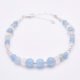 Aquamarine and Rainbow Moonstone Sterling Silver Bracelet