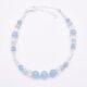 Aquamarine and Rainbow Moonstone Sterling Silver Bracelet top down view on white background