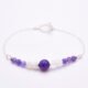 Amethyst, Moonstone and Purple Banded Agate Sterling Silver Bracelet