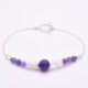 Amethyst, Moonstone and Purple Banded Agate Sterling Silver Bracelet