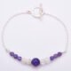 Amethyst, Moonstone and Purple Banded Agate Sterling Silver Bracelet