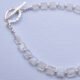 close up of Rainbow Moonstone Faceted Rectangle Bead Bracelet