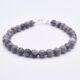 Close up of Grey Banded Agate Sterling Silver Bracelet