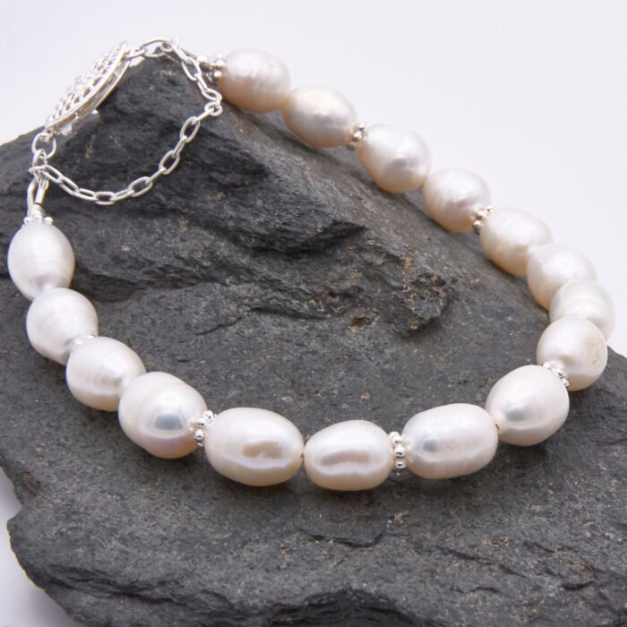 Rustic Freshwater Pearl Sterling Silver Bracelet