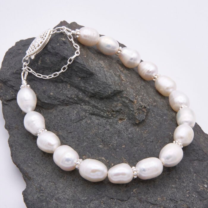 Rustic Freshwater Pearl Sterling Silver Bracelet