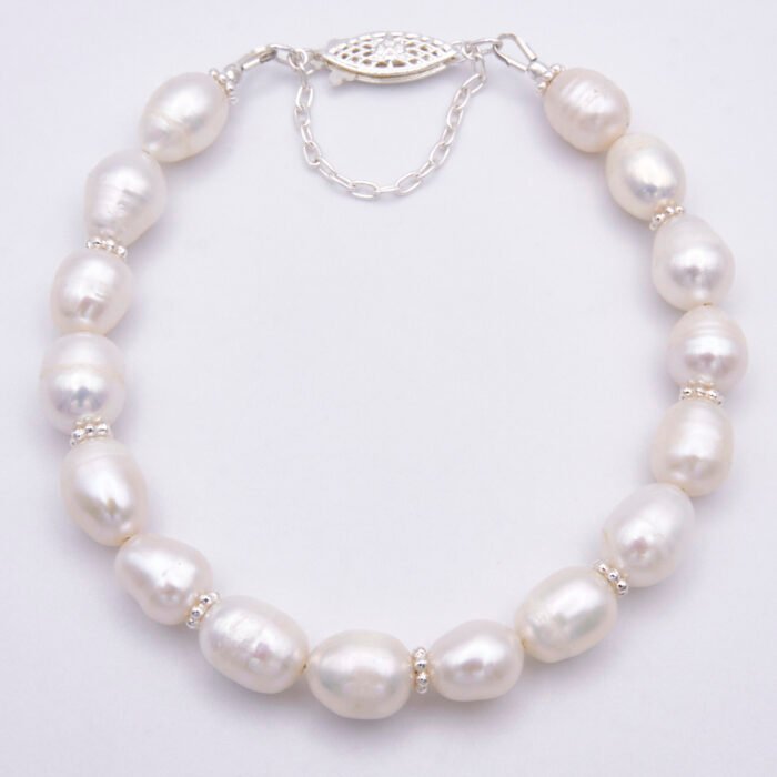 Rustic Freshwater Pearl Sterling Silver Bracelet