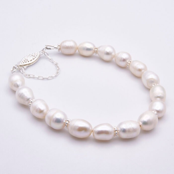 Rustic Freshwater Pearl Sterling Silver Bracelet