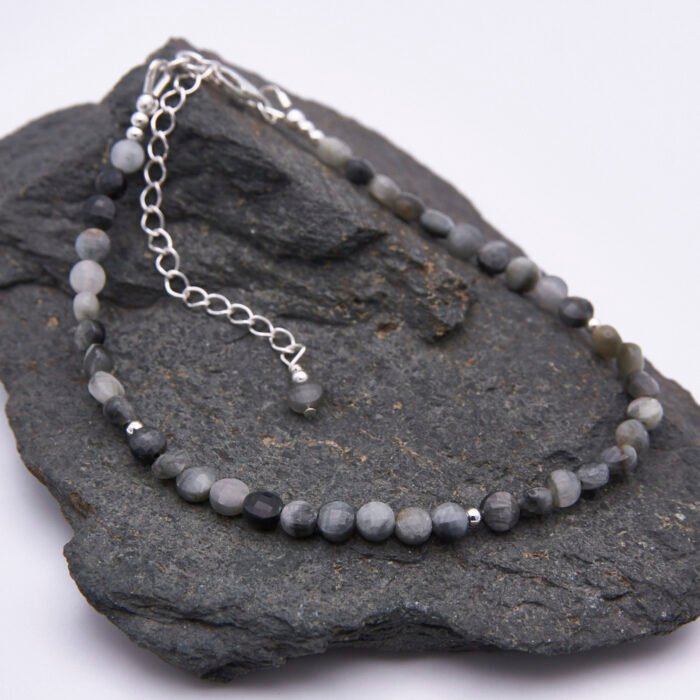Hawk's Eye Quartz Sterling Silver Bracelet
