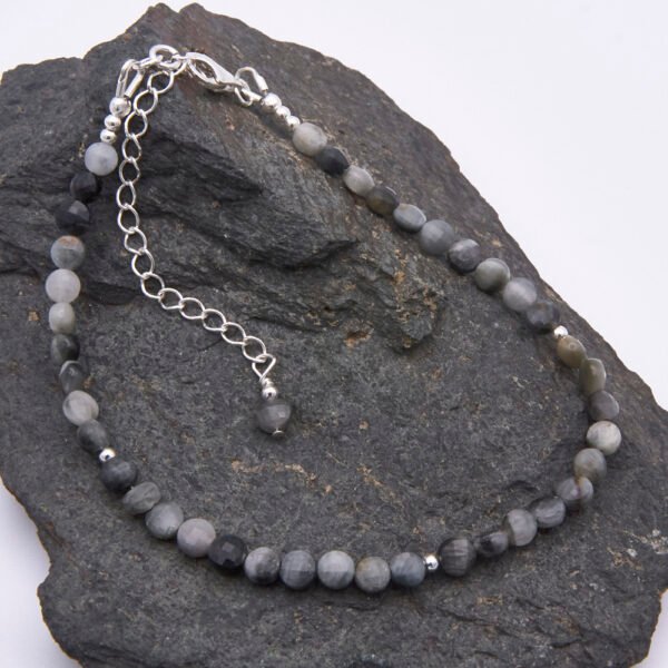 Hawk's Eye Quartz Sterling Silver Bracelet