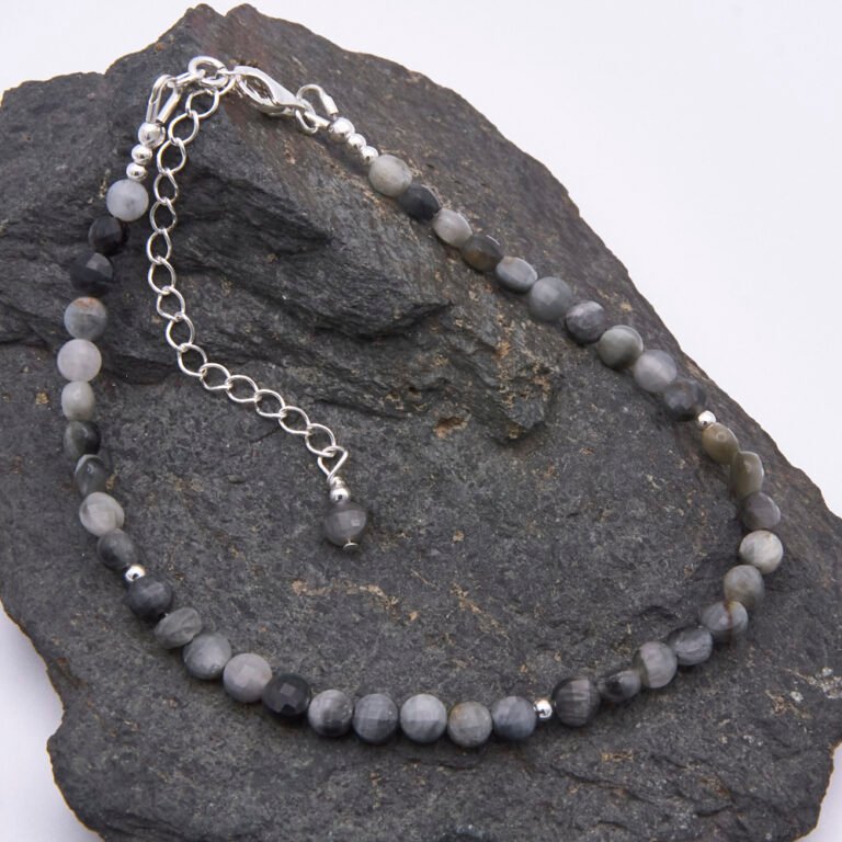 Hawk's Eye Quartz Sterling Silver Bracelet