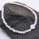 Mother of Pearl Half and Half Bracelet with Lilac Heart