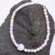 Mother of Pearl Half and Half Bracelet with Lilac Heart