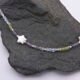 Mixed Gemstone and Mother of Pearl Star Sterling Silver Necklace Close Up
