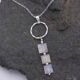 Rainbow Moonstone Trio Pendant Necklace