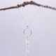 Rainbow Moonstone Trio Pendant Necklace Hanging