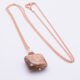 Zebra Jasper and Rhodonite Rose Gold Pendant Necklace