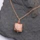 Zebra Jasper and Rhodonite Rose Gold Pendant Necklace close up (showing other side of stone)