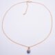 Blue Jasper Cabochon Gold Plated Pendant Necklace