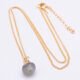 Labradorite Faceted Cabochon Gold Pendant Necklace
