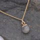 Close up of Labradorite Faceted Cabochon Gold Pendant Necklace