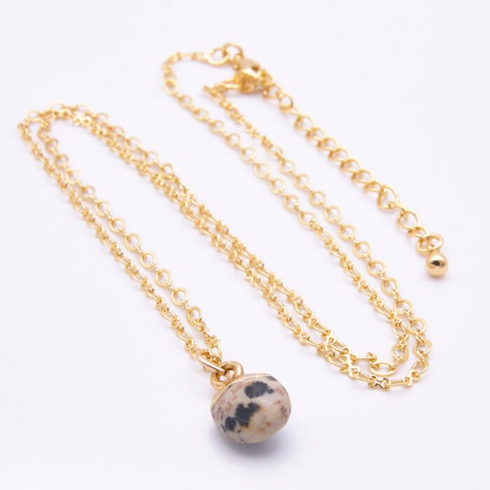 Dalmation Jasper Cabochon Pendant Necklace