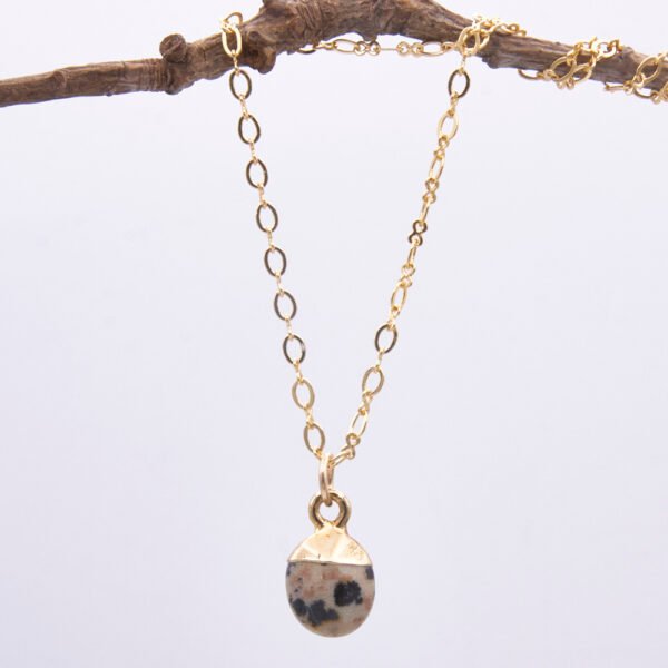 Dalmation Jasper Cabochon Pendant Necklace