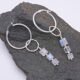 Rainbow Moonstone Trio Sterling Silver Hinged Hoop Earrings Rainbow Moonstone Trio Sterling Silver Hinged Hoop Earrings
