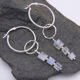 Rainbow Moonstone Trio Sterling Silver Hinged Hoop Earrings Rainbow Moonstone Trio Sterling Silver Hinged Hoop Earrings