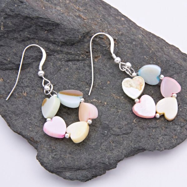 Mother of Pearl Hearth Wreath Earrings