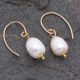 Rustic Freshwater Pearl Drop Earrings in Gold