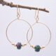 Ruby Zoisite Gold Hoop Earrings Ruby Zoisite Gold Hoop Earrings