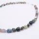 Close up of Labradorite and Moss Agate Necklace