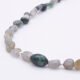 Close up of Labradorite and Moss Agate Necklace