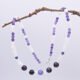 Amethyst, Purple Banded Agate and Moonstone Necklace