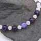 Close up of Amethyst, Purple Banded Agate and Moonstone Necklace