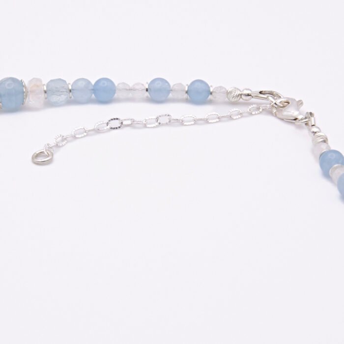 Aquamarine and Rainbow Moonstone Necklace Clasp