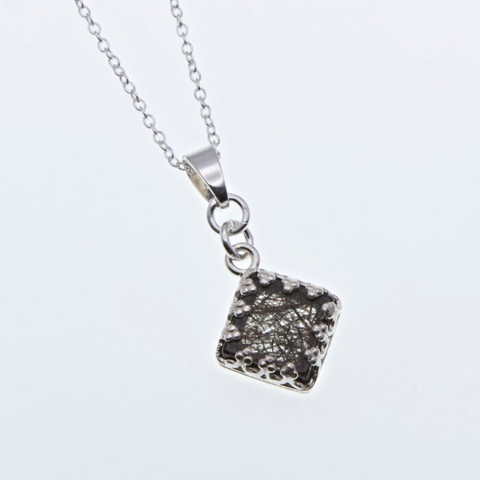 Tourmalinated Quartz Bezel Set Pendant Necklace Tourmalinated Quartz Bezel Set Pendant Necklace