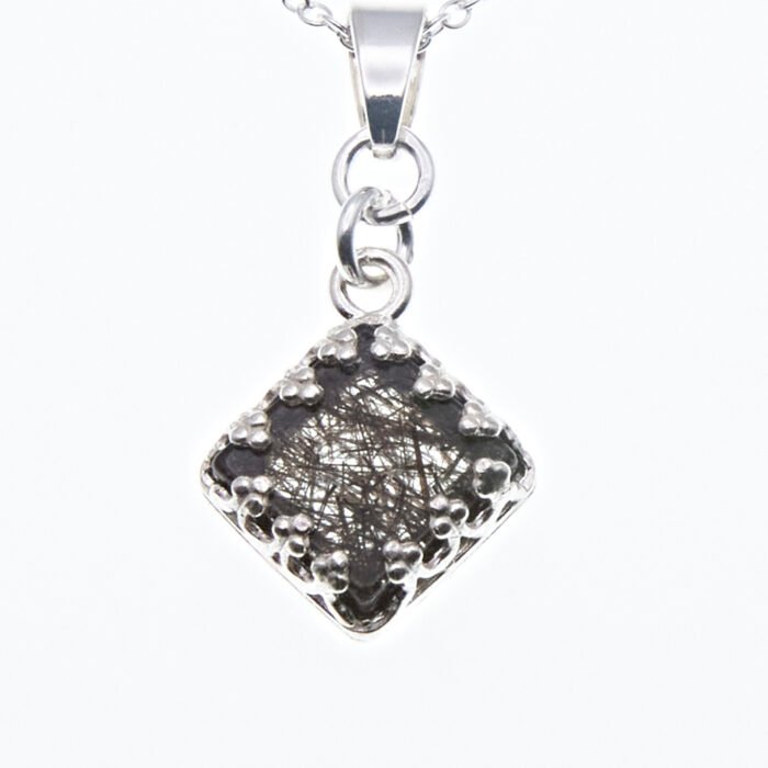 Tourmalinated Quartz Bezel Set Pendant Necklace Tourmalinated Quartz Bezel Set Pendant Necklace
