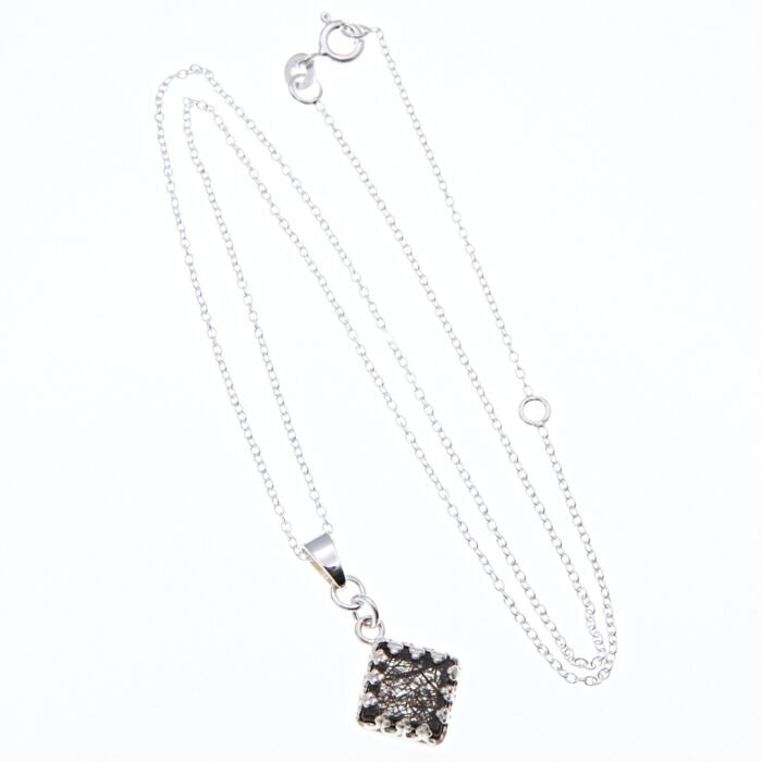 Tourmalinated Quartz Bezel Set Pendant Necklace Tourmalinated Quartz Bezel Set Pendant Necklace