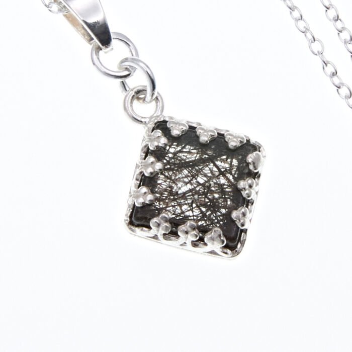Tourmalinated Quartz Bezel Set Pendant Necklace Tourmalinated Quartz Bezel Set Pendant Necklace