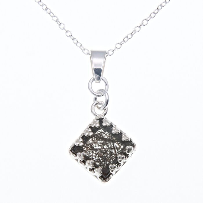 Tourmalinated Quartz Bezel Set Pendant Necklace Tourmalinated Quartz Bezel Set Pendant Necklace