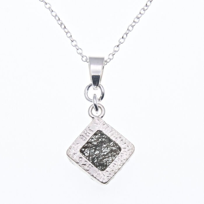 Tourmalinated Quartz Bezel Set Pendant Necklace Reverse Tourmalinated Quartz Bezel Set Pendant Necklace Reverse