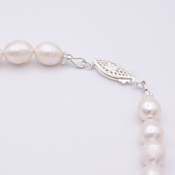 Rustic Freshwater Pearl and Sterling Silver Necklace Clasp