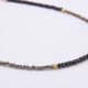 Black Spinel and Pyrite Necklace close up of Pyrite beaded section