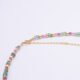 Ruby, Green Apatite and Ruby Zoisite Necklace close up of Ruby and Green Apatite beads at clasp end of necklace
