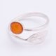 Carnelian and Leaf Adjustable Sterling Silver Ring