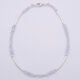Blue Lace Agate and Sterling Silver Bracelet shown from above on flat white surface