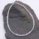 Blue Lace Agate and Sterling Silver Bracelet shown on dark grey stone