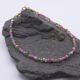 Ruby and Green Apatite Bracelet on grey stone